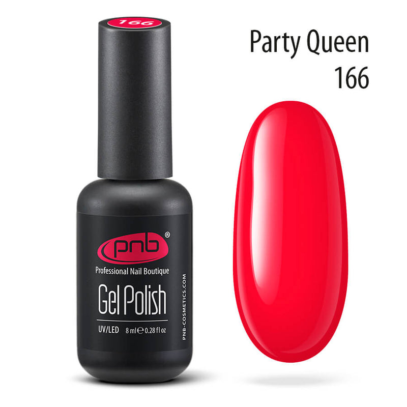 PNB Red gel nail polish for a Russian manicure