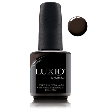 Luxio dark brown gel nail polish for Russian manicures