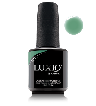 Luxio teal glass gel nail polish