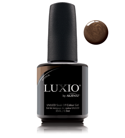 Luxio brown sparkle gel nail polish