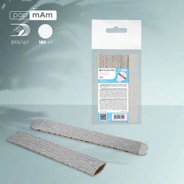 STALEKS PRO SMART 22 DISPOSABLE PAPMAM FILES FOR STRAIGHT NAIL FILE 180 GRIT (50 PCS) DFC-22-180