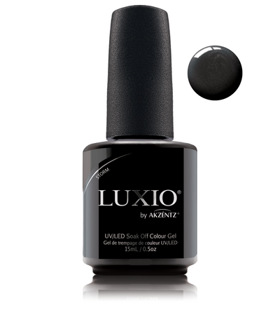 Luxio black shimmer gel nail polish