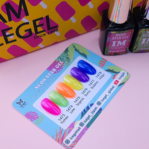 Neon gel nail polish perfect for summer nail art